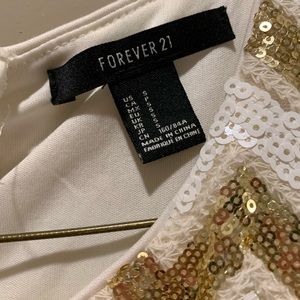 Sequined Gold & White Dress
